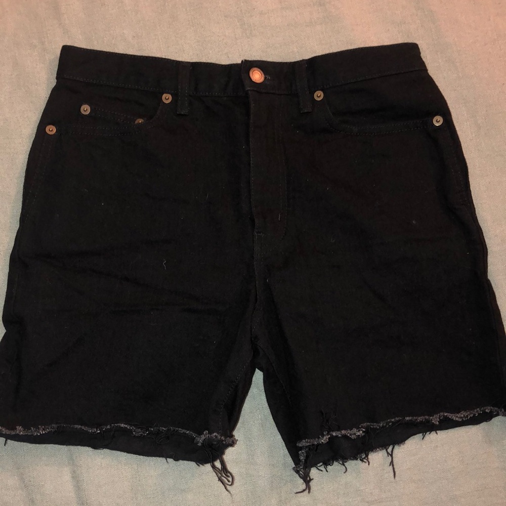 black jean shorts
